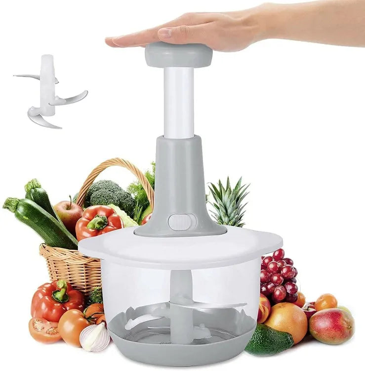 Manual Hand Push Chopper | Multi-functional Vegetable Meat Grinder, Grater, Chopper